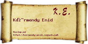 Körmendy Enid névjegykártya